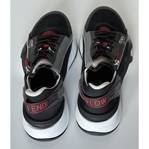 NIB $930 Fendi Flow Men\'s Leather/Fabric Sneakers Black 11 US (44 Eu) 7E1392 IT main image 7